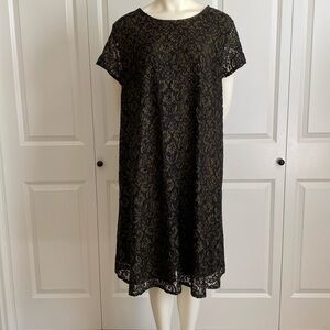 Lane Bryant Women’s Green Black Lined Lace Dress 18/20 Gently Worn